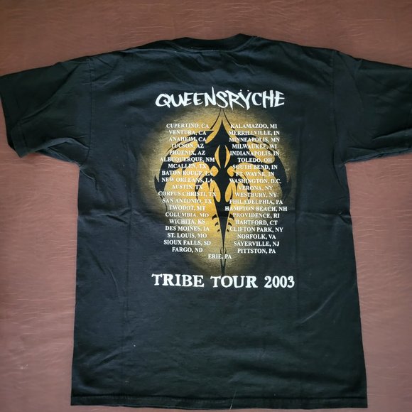 Vintage Queensryche 2003 "Tribe" Tour Double Sided Concert T Shirt Men's Medium - Picture 2 of 5